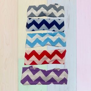 Set of 5-Chevron Knotted Workout Headband-Wide Adjustable -Girls,Teens,Adult